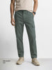Men's Olive Relaxed Fit Solid Utility Joggers