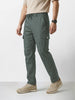 Men's Olive Relaxed Fit Solid Utility Joggers