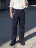 Men's Blue Relaxed Fit Solid Utility Joggers