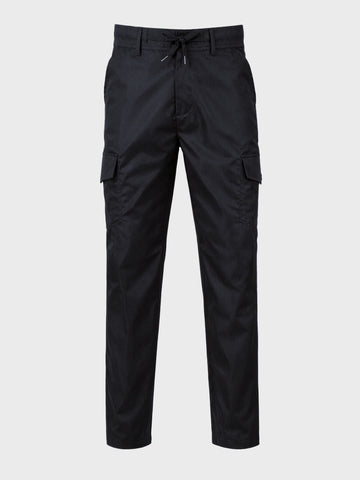 Men's Black Relaxed Fit Solid Utility Joggers