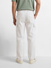 Men's White Relaxed Fit Solid Utility Joggers