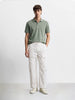 Men's White Relaxed Fit Solid Utility Joggers