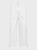 Men's White Relaxed Fit Solid Utility Joggers