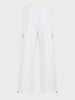 Men's White Relaxed Fit Solid Utility Joggers