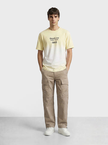 Men's Khaki Relaxed Fit Solid Utility Joggers