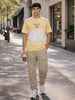 Men's Khaki Relaxed Fit Solid Utility Joggers