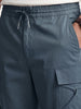 Men's Grey Relaxed Fit Solid Utility Joggers