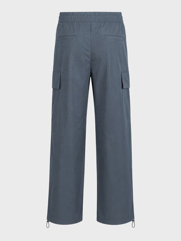 Men's Grey Relaxed Fit Solid Utility Joggers