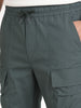 Men's Olive Relaxed Fit Solid Utility Joggers