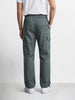 Men's Olive Relaxed Fit Solid Utility Joggers