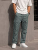 Men's Olive Relaxed Fit Solid Utility Joggers