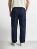 Men's Blue Relaxed Fit Solid Utility Joggers