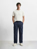 Men's Blue Relaxed Fit Solid Utility Joggers