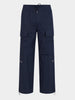 Men's Blue Relaxed Fit Solid Utility Joggers