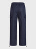 Men's Blue Relaxed Fit Solid Utility Joggers