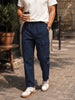 Men's Blue Relaxed Fit Solid Utility Joggers