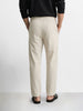 Men's Beige Relaxed Fit Solid Utility Joggers