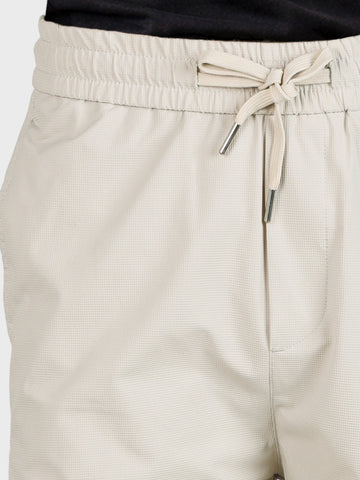 Men's Beige Relaxed Fit Solid Utility Joggers