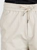 Men's Beige Relaxed Fit Solid Utility Joggers