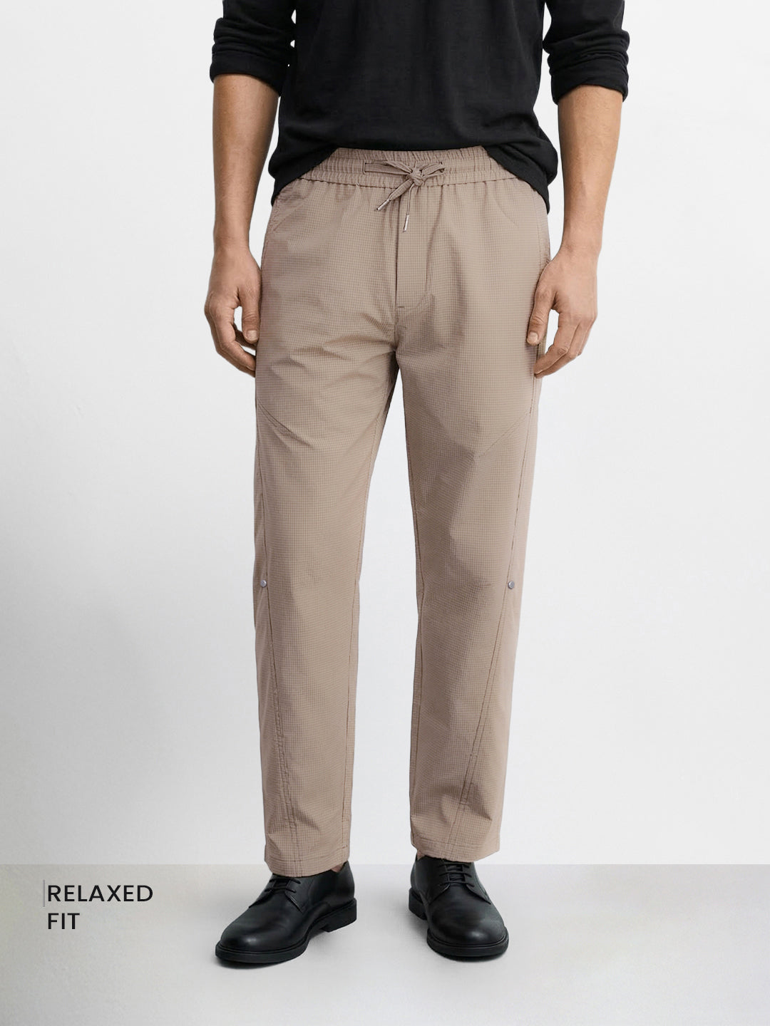 Men's Brown Relaxed Fit Solid Utility Joggers