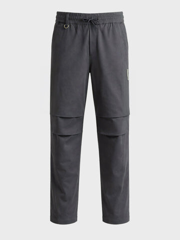 Men's Grey Relaxed Fit Solid Utility Joggers