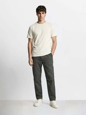 Men's Green Relaxed Fit Solid Utility Joggers