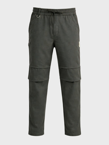 Men's Green Relaxed Fit Solid Utility Joggers
