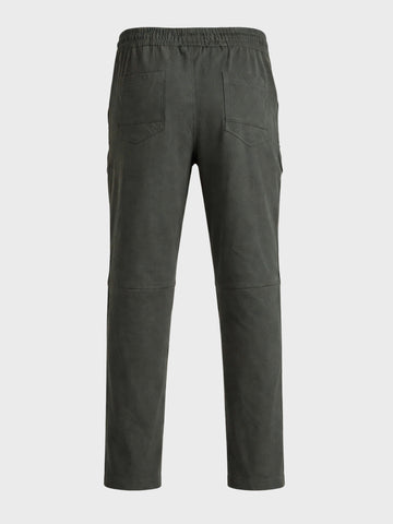 Men's Green Relaxed Fit Solid Utility Joggers