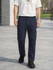 Men's Blue Relaxed Fit Solid Utility Joggers