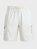 Men's White Relaxed Fit Solid Utility Shorts