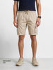 Men's Beige Relaxed Fit Solid Utility Shorts