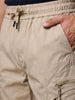 Men's Beige Relaxed Fit Solid Utility Shorts