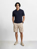 Men's Beige Relaxed Fit Solid Utility Shorts