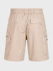 Men's Beige Relaxed Fit Solid Utility Shorts