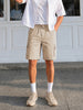 Men's Beige Relaxed Fit Solid Utility Shorts