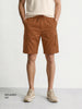 Men's Brown Relaxed Fit Solid Utility Shorts