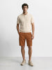 Men's Brown Relaxed Fit Solid Utility Shorts