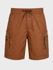Men's Brown Relaxed Fit Solid Utility Shorts