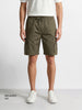 Men's Green Relaxed Fit Solid Utility Shorts