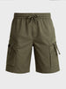 Men's Green Relaxed Fit Solid Utility Shorts