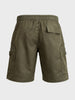 Men's Green Relaxed Fit Solid Utility Shorts