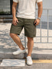 Men's Green Relaxed Fit Solid Utility Shorts