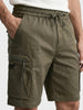 Men's Green Relaxed Fit Solid Utility Shorts