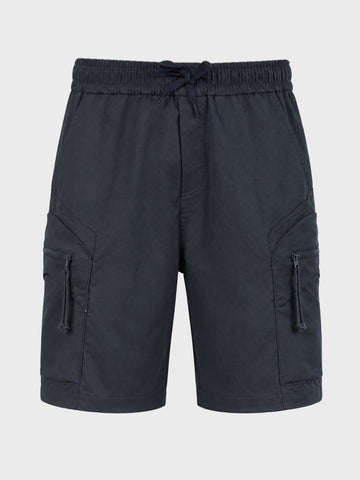 Men's Grey Relaxed Fit Solid Utility Shorts