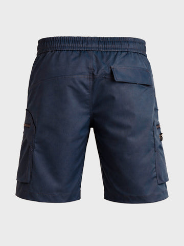 Men's Navy Blue Relaxed Fit Solid Utility Shorts