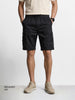 Men's Black Relaxed Fit Solid Utility Shorts