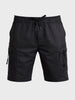 Men's Black Relaxed Fit Solid Utility Shorts