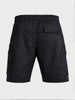 Men's Black Relaxed Fit Solid Utility Shorts