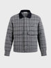 Men's Silver Relaxed Fit Checkered  Casual Jacket