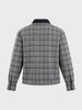 Men's Silver Relaxed Fit Checkered  Casual Jacket
